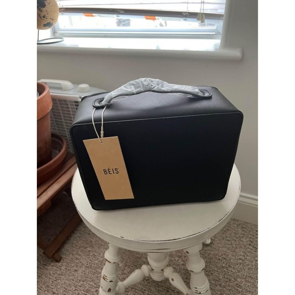 Beis Black Cosmetic Bag NWT